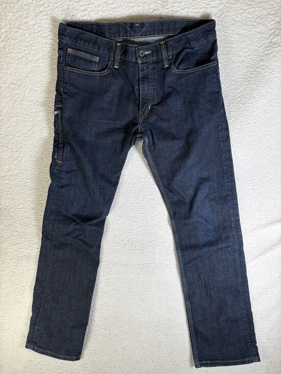Levi's Other - Levis 514 Jeans Mens 34x32 Blue Slim Straight Side Zip Pocket Moto Riding Dark